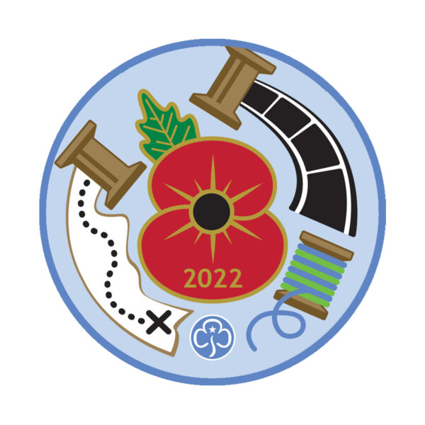 Remembrance Poppy woven badge and info card 2022