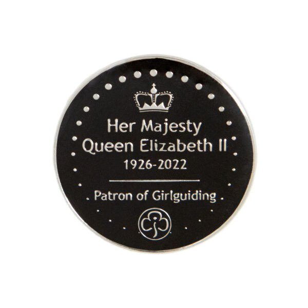 In memory of our patron, Her Majesty Queen Elizabeth II metal badge